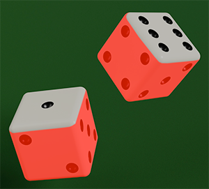 Two dice with invalid side numbers