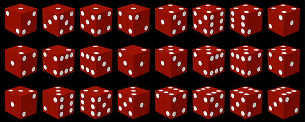 All 24 Valid Angles of a Valid Casino Die